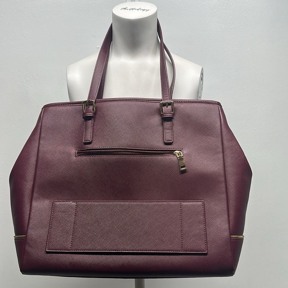 Glass Ladder Co Michelle Tote Bag Purse Leather Limited Edition Merlot Red - Picture 5 of 12